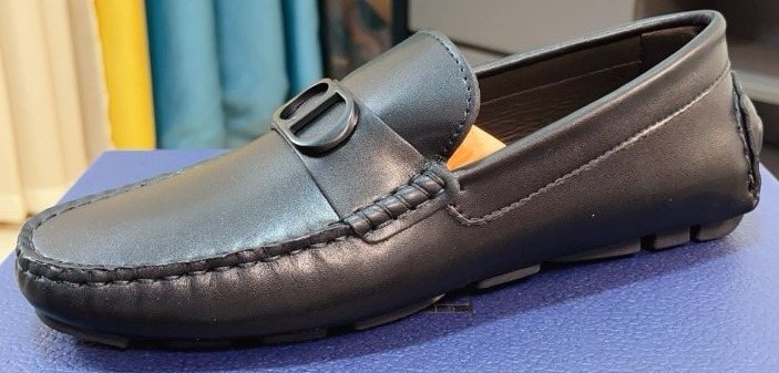 Dior Black Buckle Driving Loafers