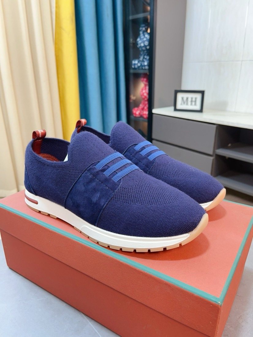 Loro Piana Men's Knit Slip-On Sneakers