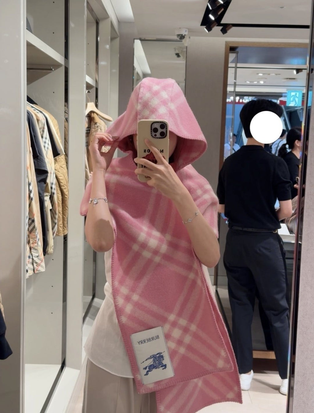 Burberry Plaid Hooded Scarf Wrap