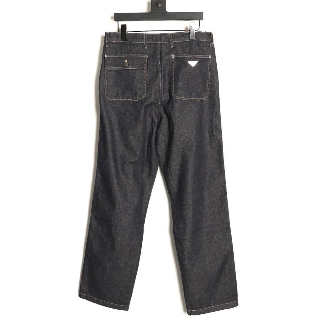 Prada PRD Rear-Pocket Triangle Detail Jeans - Dark Charcoal